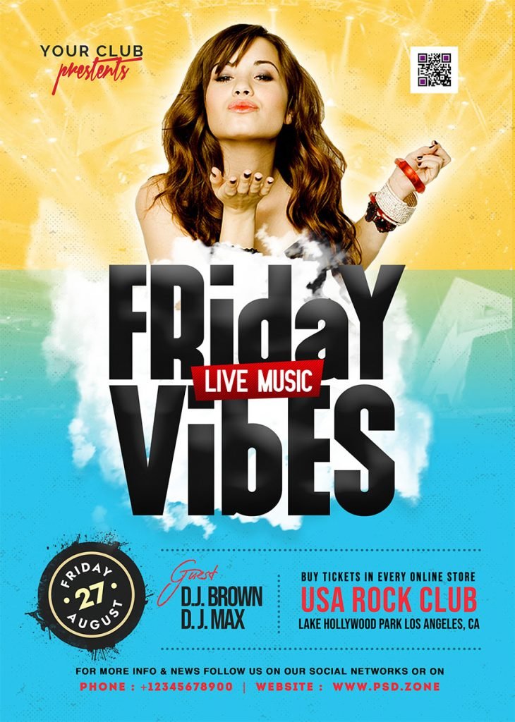 Nightclub Friday Party Flyer PSD Template