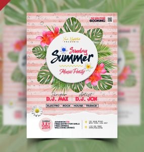 Sunday Summer Music Party Flyer PSD