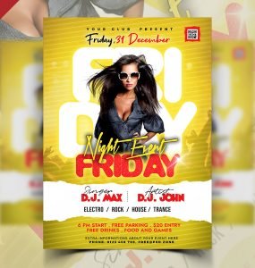 Weekend Club Party Flyer PSD Template