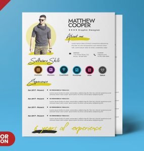 Clean and Modern Resume CV PSD Template
