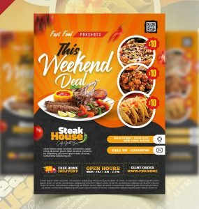 Food Menu and Restaurant Flyer PSD Template