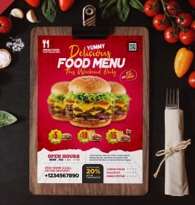 Restaurant Menu promotion Design PSD Template