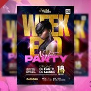 Weekend Night Party Promo Flyer PSD