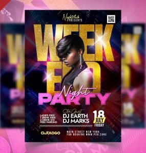 Weekend Night Party Promo Flyer PSD