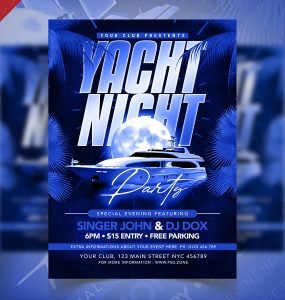 Yacht Music Party Flyer PSD Template
