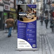 Business Promotion Roll Up Banner Design PSD