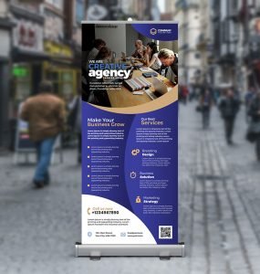 Business Promotion Roll Up Banner Design PSD