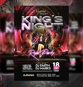 Night Club Royal Party Flyer PSD