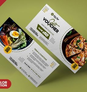 Premium Creative Food Gift Voucher Design Templates PSD