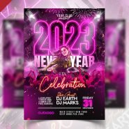2023 New Year Party Celebration Flyer PSD