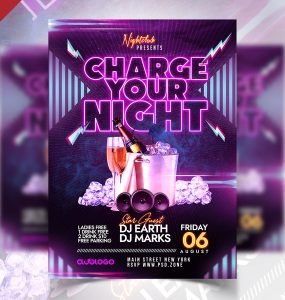 Club Music Event Party Invitation Flyer PSD