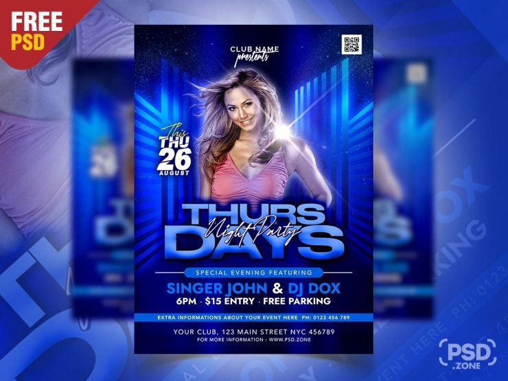 Creative Friday Music Party Flyer Design PSD