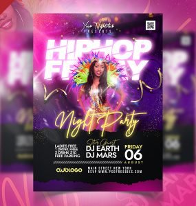 Hiphop Friday Night Party Flyer PSD