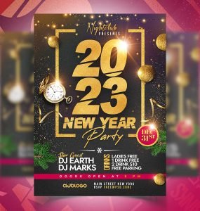 Premium New Year 2023 Party Flyer PSD