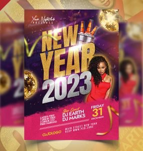 New Year 2023 Night Club Party Flyer PSD