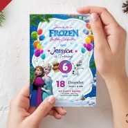 Frozen Birthday Invitation Card PSD Template Frozen Birthday Invitation Card PSD Template