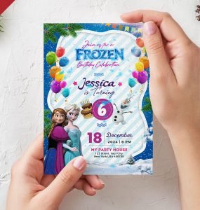 Frozen Birthday Invitation Card PSD Template