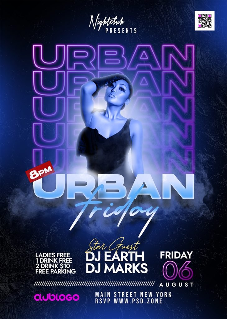 Urban Friday Party Flyer PSD Template