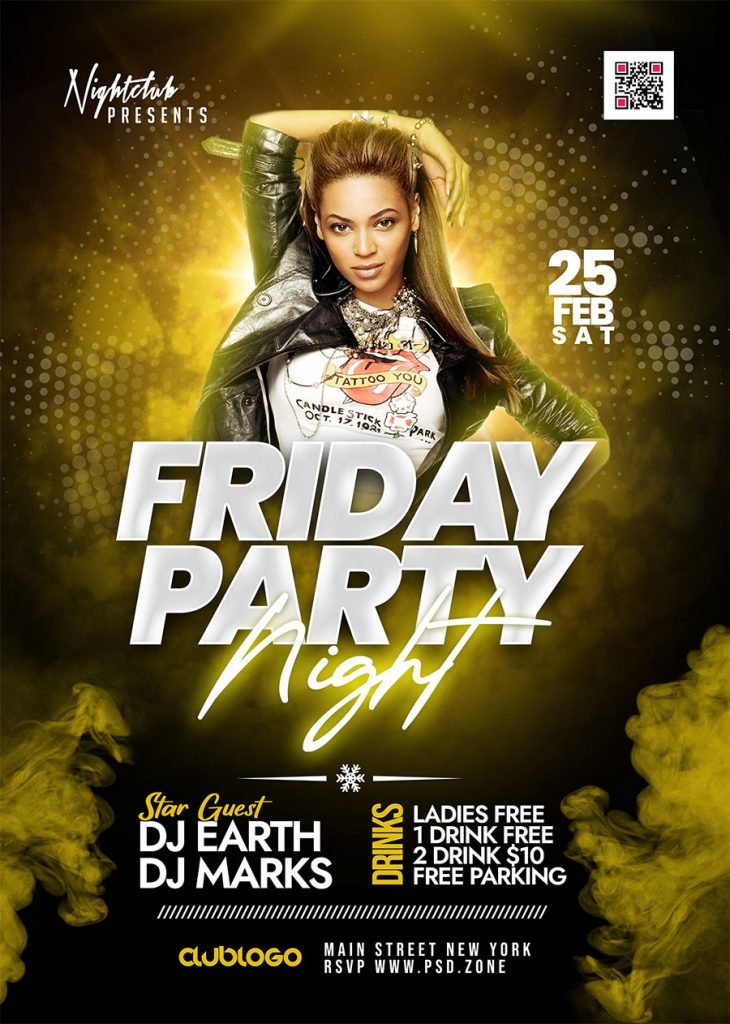 Weekend Club Party Flyer Design PSD
