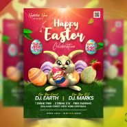 Happy Easter Event Celebration Flyer PSD Happy Easter Event Celebration Flyer PSD