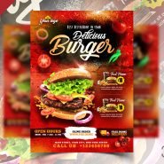 Delicious Burger and Food Menu Flyer PSD Template Delicious Burger and Food Menu Flyer PSD Template