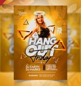 Friday Hangout Party Flyer PSD