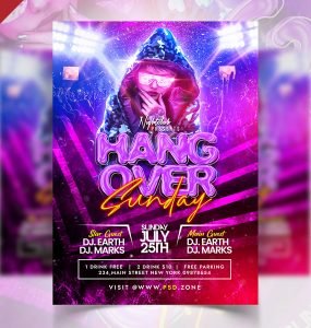 Premium Night Club DJ Party Flyer PSD