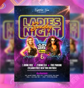 Weekend Ladies Night Club Party Flyer PSD