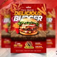 Burger Menu Promotion Flyer PSD Template Burger Menu Promotion Flyer PSD Template