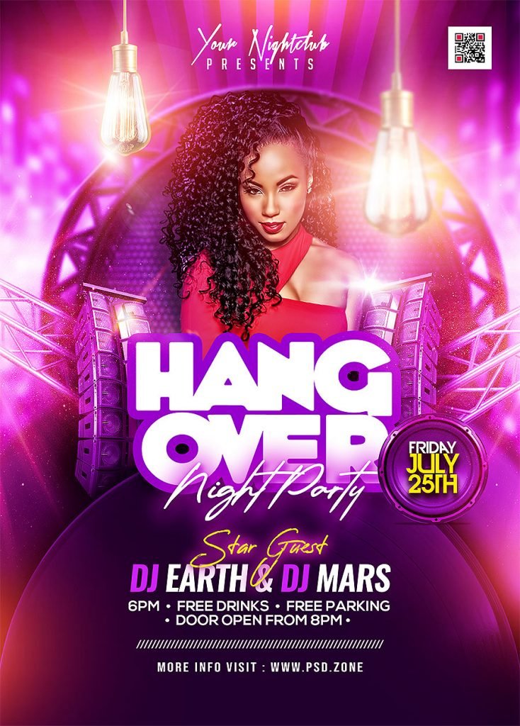 Full Night DJ Club Party Flyer PSD