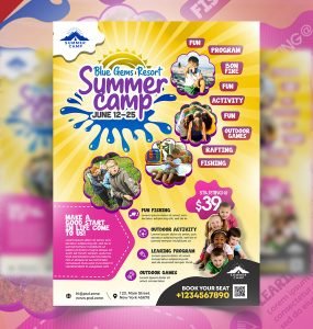 Kids Summer Camp Activities Flyer Template PSD