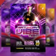 Saturday Vibe Night Party Flyer PSD