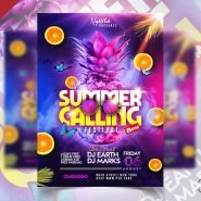 Summer Calling Festival Party Flyer PSD