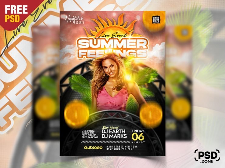 Summer Season Live Event Party Flyer PSD
