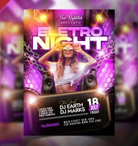 Weekend Club DJ Night Party Flyer PSD