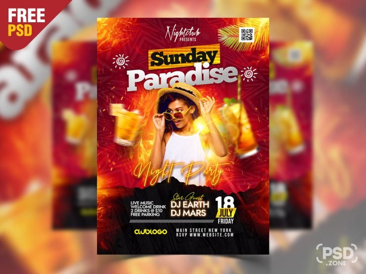 Amazing Weekend Party Flyer PSD Template