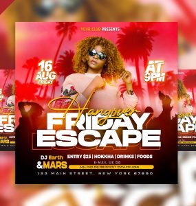 Hangover Friday DJ Party Social Post PSD