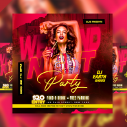 Red Weekend Club Party Social Media Post PSD