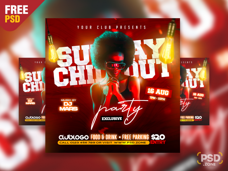 Sunday Chillout Party Exclusive Social Post PSD
