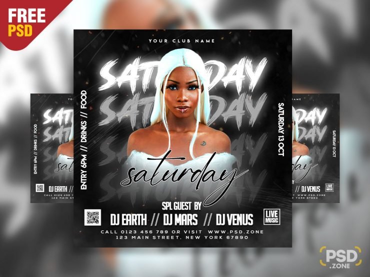 Saturday Special Club Party Social Media Post PSD