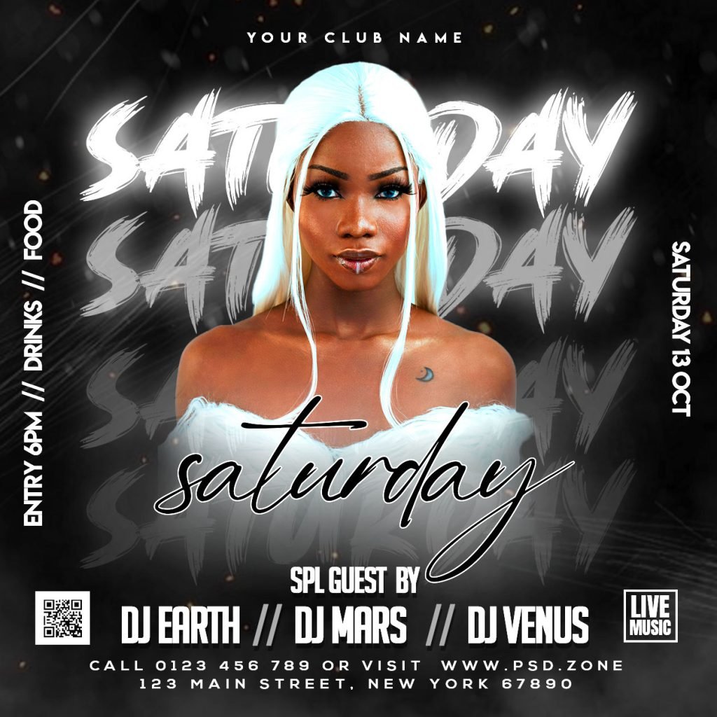 Saturday Special Club Party Social Media Post PSD