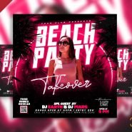 Beach party takeover social media post PSD Beach party takeover social media post PSD