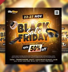Black Friday sale social media post PSD