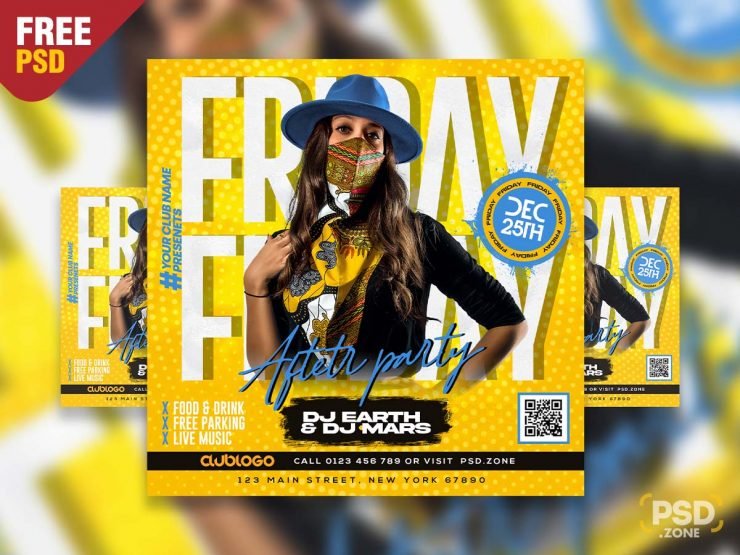 Friday After Party Instagram Post PSD