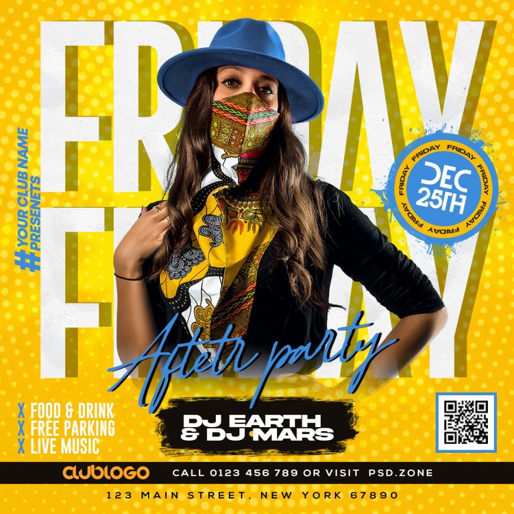 Friday After Party Instagram Post PSD