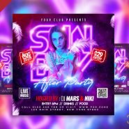 Neon Sunday After party Social media post PSD