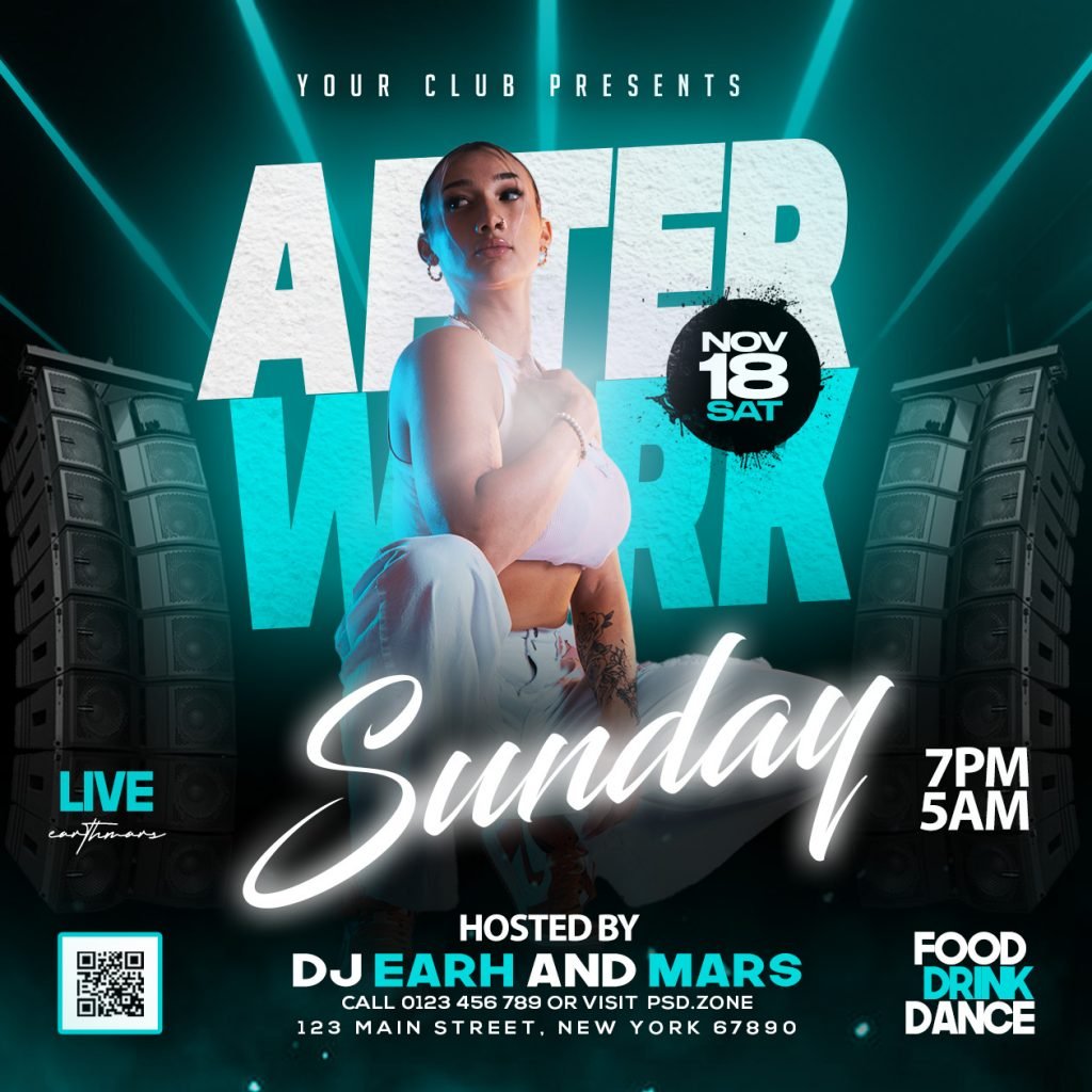 Sunday After Work Party Instagram Post PSD