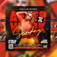 Sunday After Work Party Social Media Post PSD