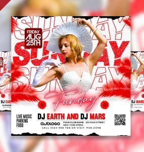 Sunday Fun Day Party Social Media Post PSD