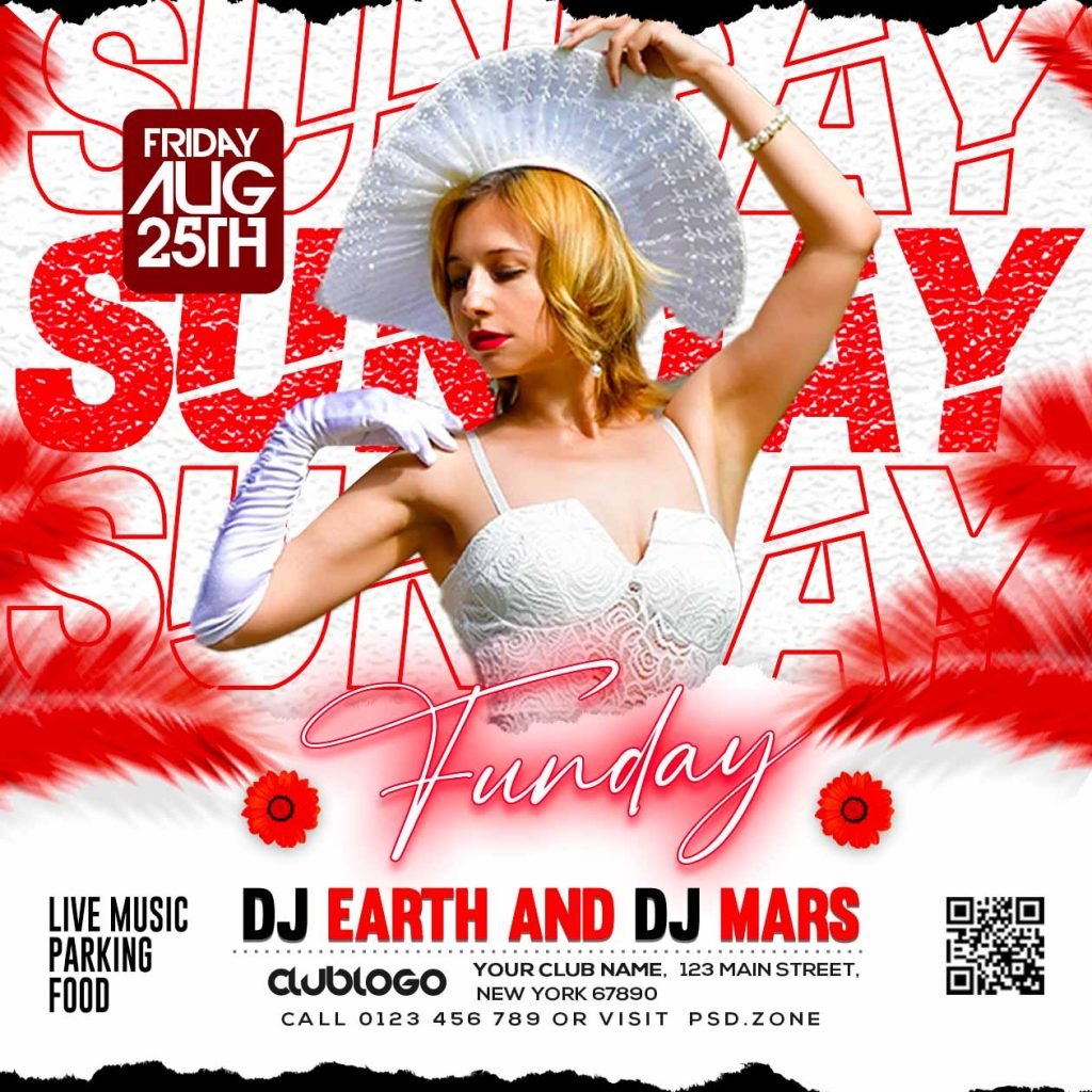 Sunday Fun day Party Social Media Post PSD